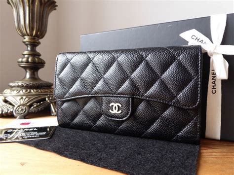 chanel black and white long wallet white corner|chanel long wallet price.